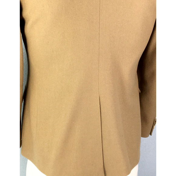 Size 16 Woolrich USA Womens 2 Button Pure Wool Blazer Jacket Sand Tan - Picture 11 of 14